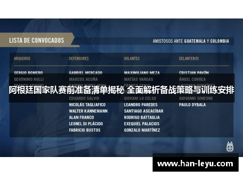 阿根廷国家队赛前准备清单揭秘 全面解析备战策略与训练安排